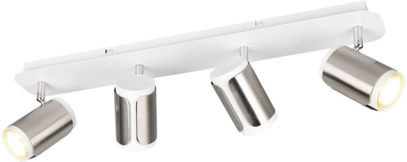 Deckenlampe Deckenleuchte Wohnzimmerlampe Metall nickel matt verstellbar L 60 cm