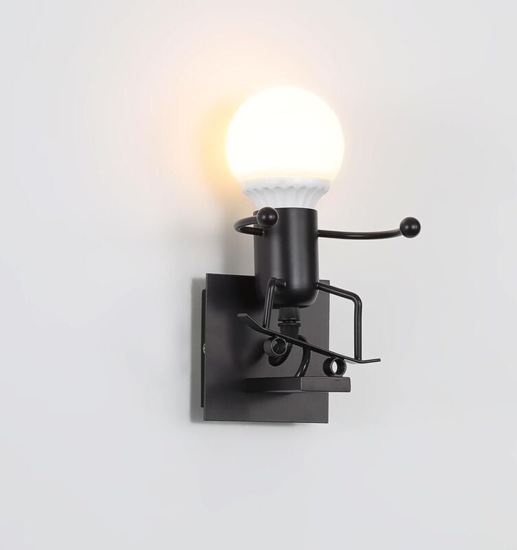 Comely - Kreative Retro-Wandlampe, Vintage Skateboard Wandleuchte für Bar, Schlafzimmer, Küche, Esszimmer, Flur - Schwar...