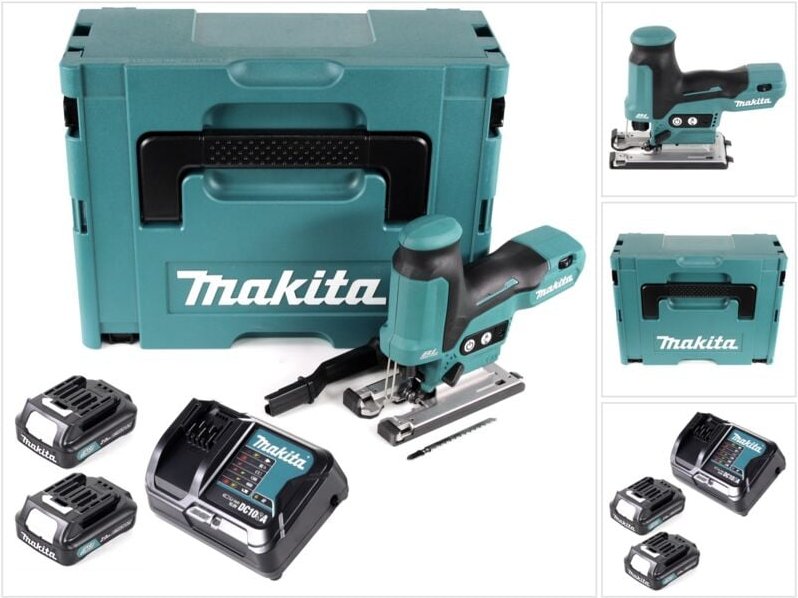 Thumbnail - Makita JV 102 DSAJ 10,8 V Akku Pendelhubstichsäge im Makpac + 2 x BL 1020 2,0 Ah Akku + Ladegerät