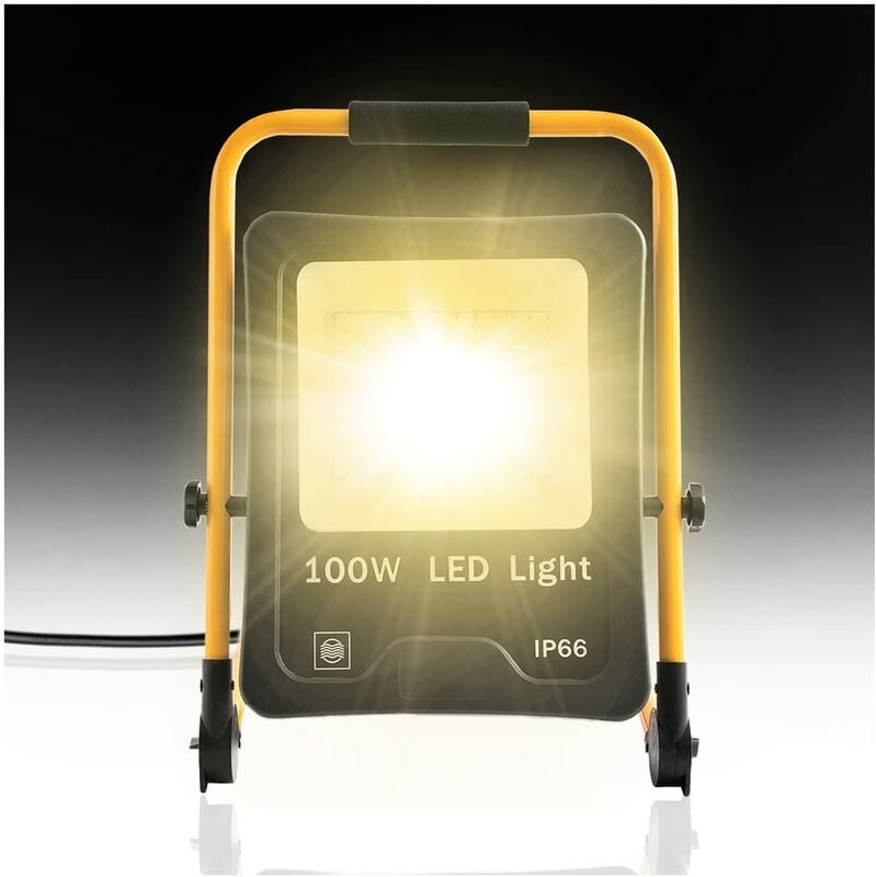 Led Baustrahler Baulampe Flutlicht Arbeitsleuchte Fluter Floodlight inkl. Standgestell und Netzkabel für Innen-und Außen...