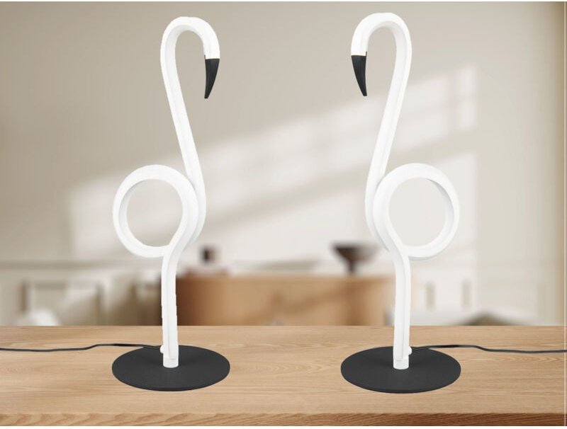 2er set led Deko Tischlampen Weiß mit Schnurschalter, Höhe 35cm