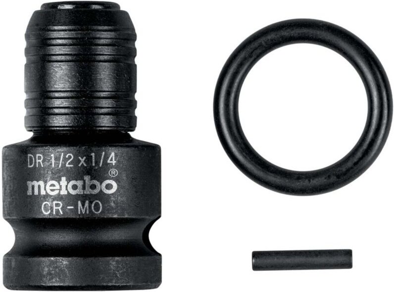 Schlagadapter 1/2' auf 1/4' E6,3, 3-teilig, inkl. Sicherungsring- und Stift - Metabo