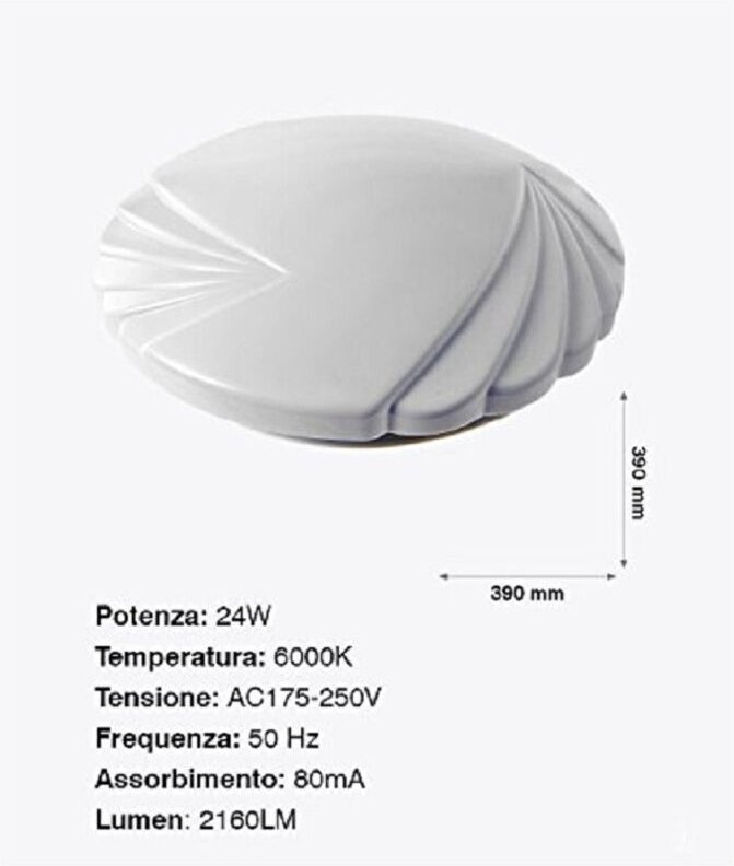 Trade Shop Traesio - Trade Shop - deckenleuchte led-spotlight 24W rund lüfterpanel 2160LM 39CM modernes design -