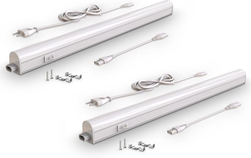 B.k.licht - Unterbauleuchte 2er Set - 8W, 800lm, led, Stecker, erweiterbar, neutralweiß, weiß