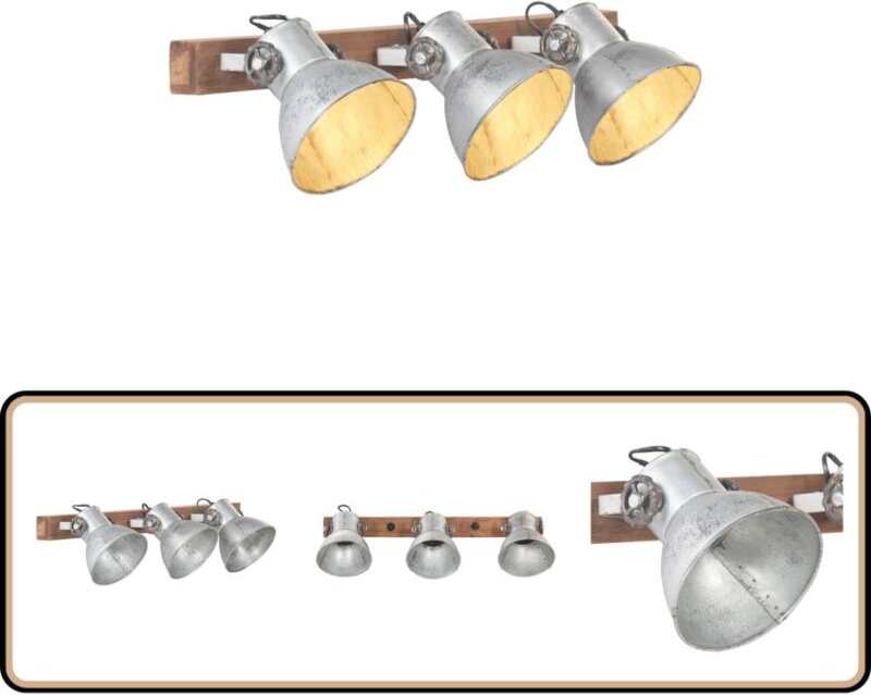 Wandlampe Industriestil Silbern 65x25 cm E27 - Industrielampen - Wandleuchte - Vintage Lampe - Rustikale Beleuchtung - L...