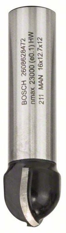 Hohlkehlfräser, 12 mm, R1 8 mm, d 16 mm, l 12,7 mm, g 54 mm