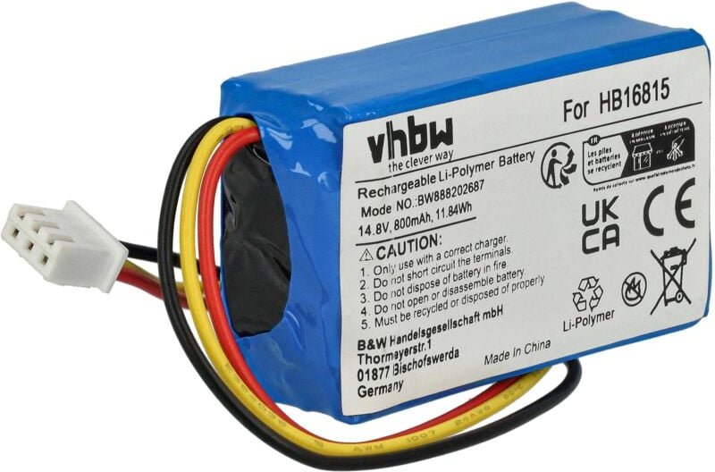 Akku Ersatz für Hobot HB16815 für Staubsauger Home Cleaner Heimroboter (800mAh, 14,8V, Li-Ion) - Vhbw
