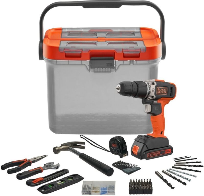 Bohrmaschine Black Decker BCKSB02 orange schwarz 18 Volt leicht