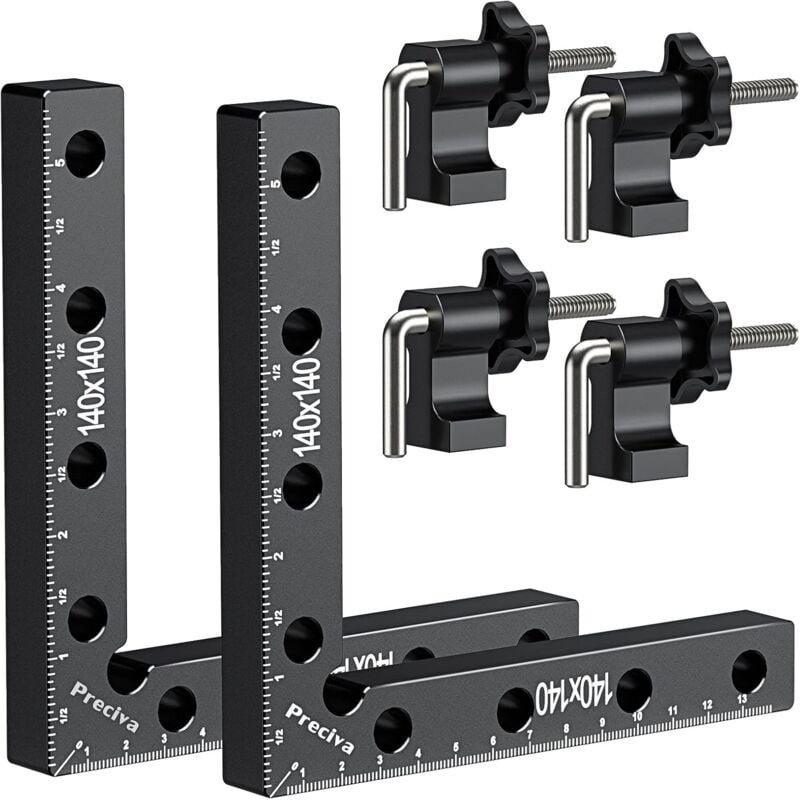 90-Grad-Positionierungsblock, rechtwinklige Befestigungsklemme aus Aluminiumlegierung, Holzbearbeitungswerkzeuge (14 cm/...