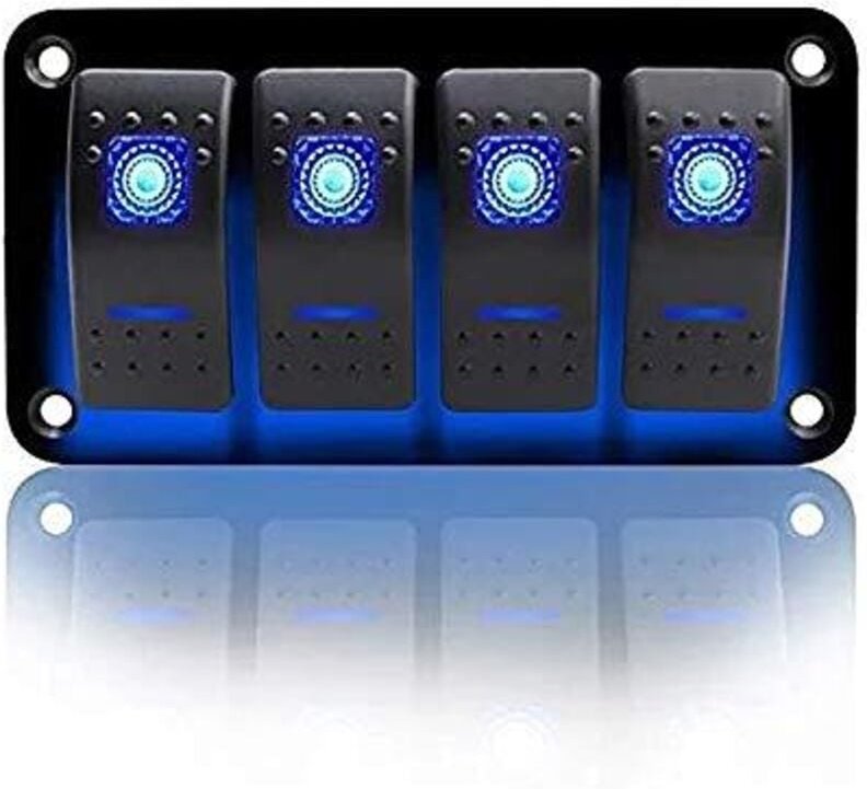 Wippschalter mit 4 Positionen, Ein/Aus, IP65, wasserdicht, 12 V, 24 V, LED-Licht für Boot, Wohnmobil, Auto, LKW, Anhänge...