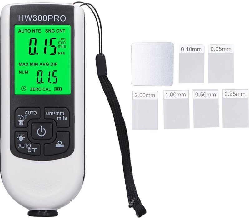 Schichtdickenmessgerät, Hochpräzises Lacktiefenmessgerät, Rutschfestes Dickenmessgerät, Weiß