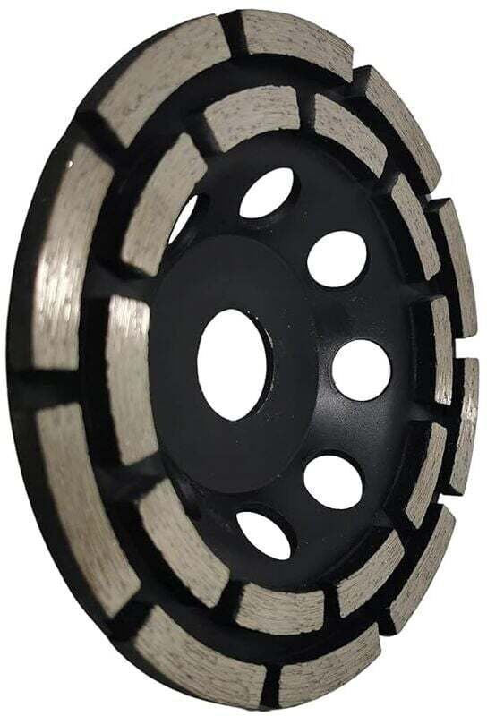 Diamantschleifscheibe, 125 mm x 22,23 mm Doppelreihige Diamantschleifscheibe zum Schleifen von Estrich, Betonböden, Flie...