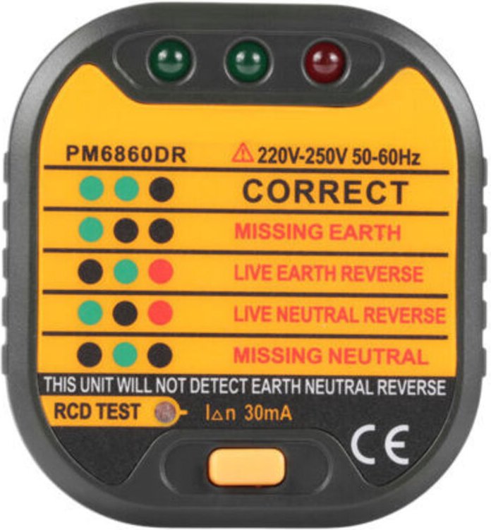 Automatischer 50-60Hz UK/US/EU Steckdosentester für den Heimgebrauch PM6860DR (EU-Stecker)
