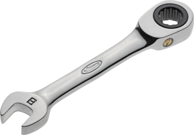 Ratschen-Ring-Maulschlüssel ∙ kurz ∙ V2822 ∙ Außen Doppelsechskant Profil, Außen Sechskant Profil ∙ sw 8 mm