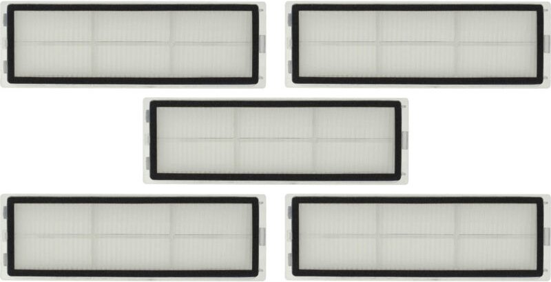 vhbw 5x HEPA-Filter mit Rahmen kompatibel mit Xiaomi STYTJ01ZHM Saugroboter - Luftfilter, 15 x 5 x 1,4 cm