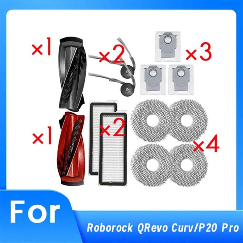 Für QRevo Curv/P20 Pro Sweeper Zubehör Wichtigsten Seite Pinsel