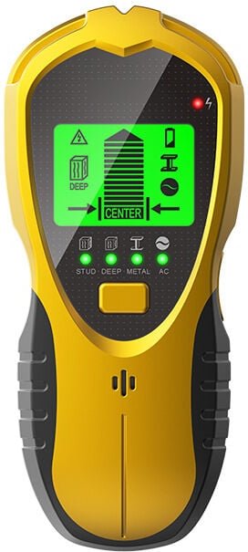 4-in-1-Wanddetektor, Wandmetalldetektor mit LCD-Display, Bolzensucher, Detektor mit 9-V-Batterie zum Erkennen von Metall...