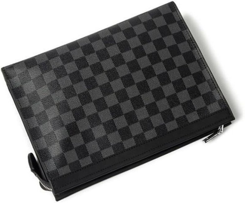 Herren-Lederhandtasche, Handgelenktasche, Dokumententasche, große Brieftasche mit Reißverschluss, Aktentasche - (1 Stück...