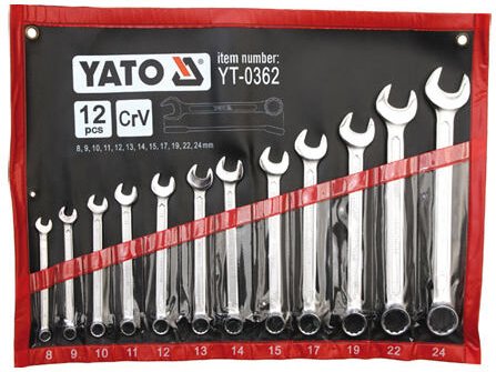 Yato - Ringmaulschlüssel mit poliertem Kopf 8-24 mm, 12-tlg. Set YT-0362