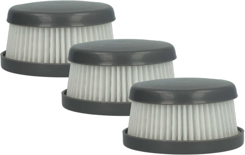 3x Faltenfilter kompatibel mit Black & Decker orb-it ORB72, ORB48 Staubsauger - Filter, Patronenfilter, weiß grau - Vhbw