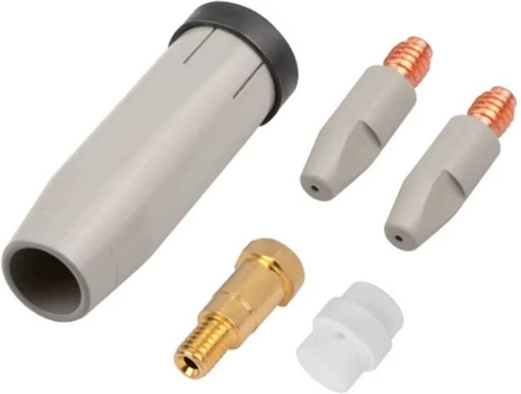 5 stücke 24KD Beschichtung Schutz Düse 1,2mm mig Brenner Gas Spitze Halter von Schweißen