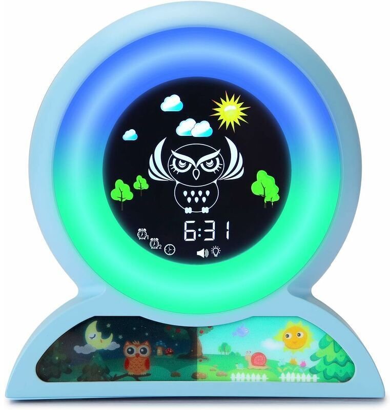 Thumbnail - Kinderwecker, pädagogisches Eulenlicht, Nachtlicht, Helligkeit, 5 Farben, verstellbare Wecker für Jungen, Mädchen, Gebur...