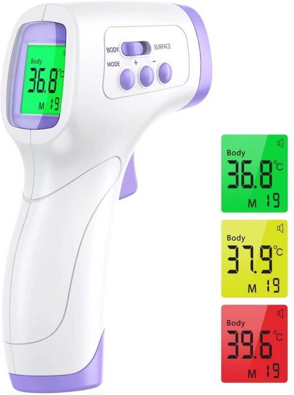 Stirnthermometer für Erwachsene, berührungsloses Thermometer mit LCD-Display, Infrarot-Stirnthermometer für Baby, Kind, ...