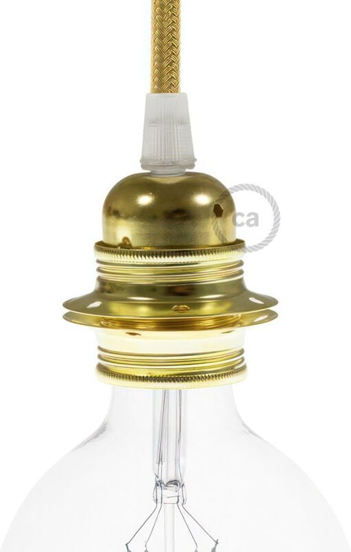 Creative Cables - Creative-cables italia e27 metallfassung mit doppelter ringmutter fÜr messing lampenschirm pl27mottf