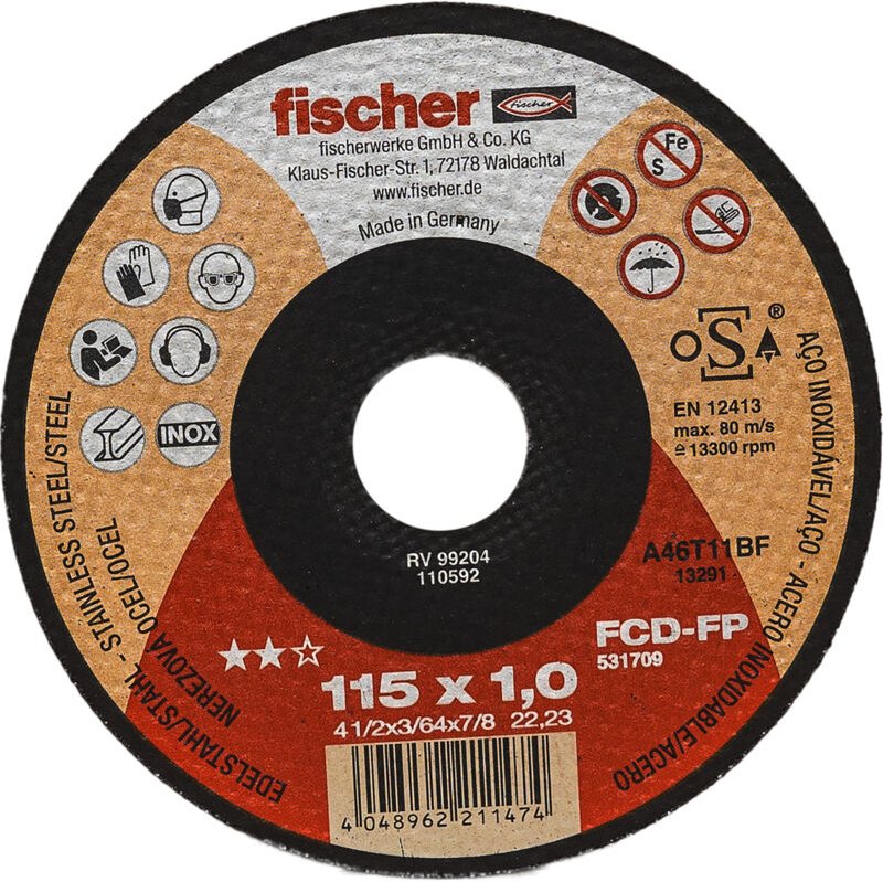 Scheibe fcd-fp 115x1x22,23 plus 531709 Fischer