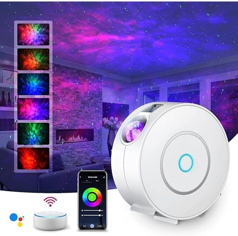 LED WIFI Sternenhimmel Projektor, Smart Nachtlicht 3D Galaxy Sternenprojektor Lampe Kinder Erwachsense mit RG Dimming/St...