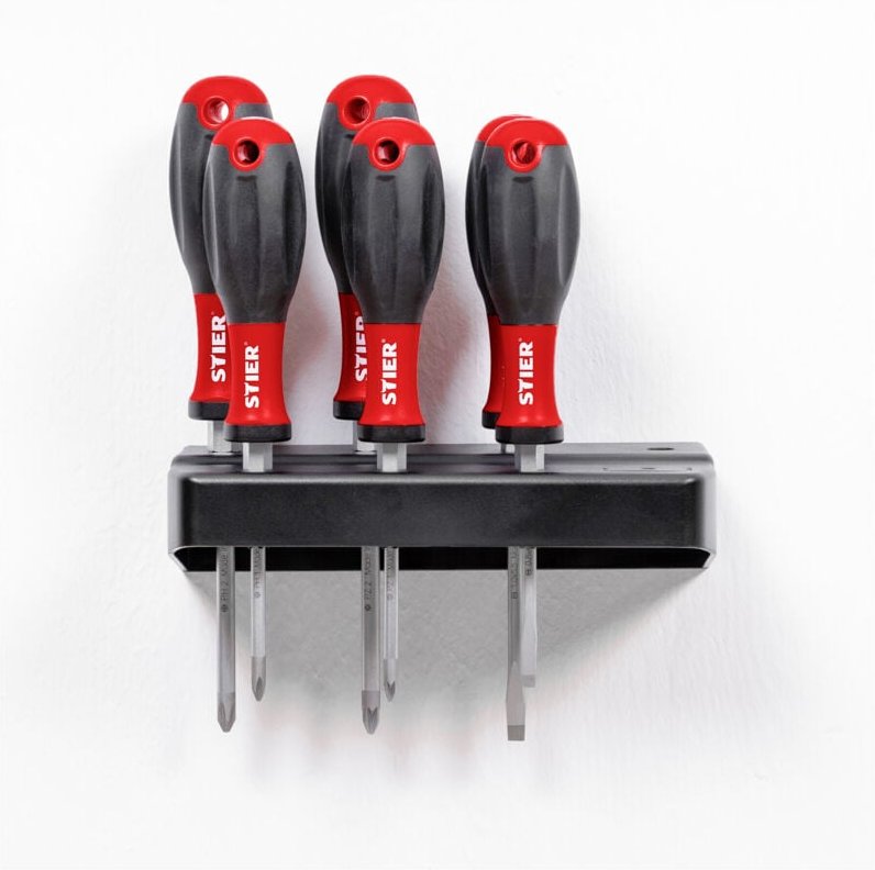 7-tlg. Set Schraubendreher Normalausführung, Chrom-Vanadium-Stahl, CNC-gefräste SilverTip-Spitze, Handgriff aus TPE-Mate...