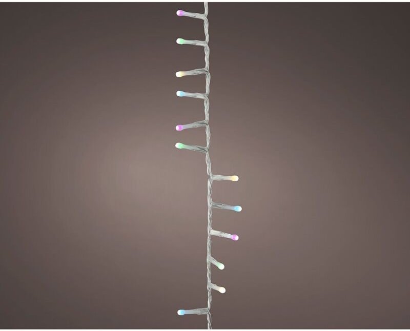 Multicolor-LED-Lichterkette, pink, blau und grün, Outdoor, transparentes Kabel, 11 m