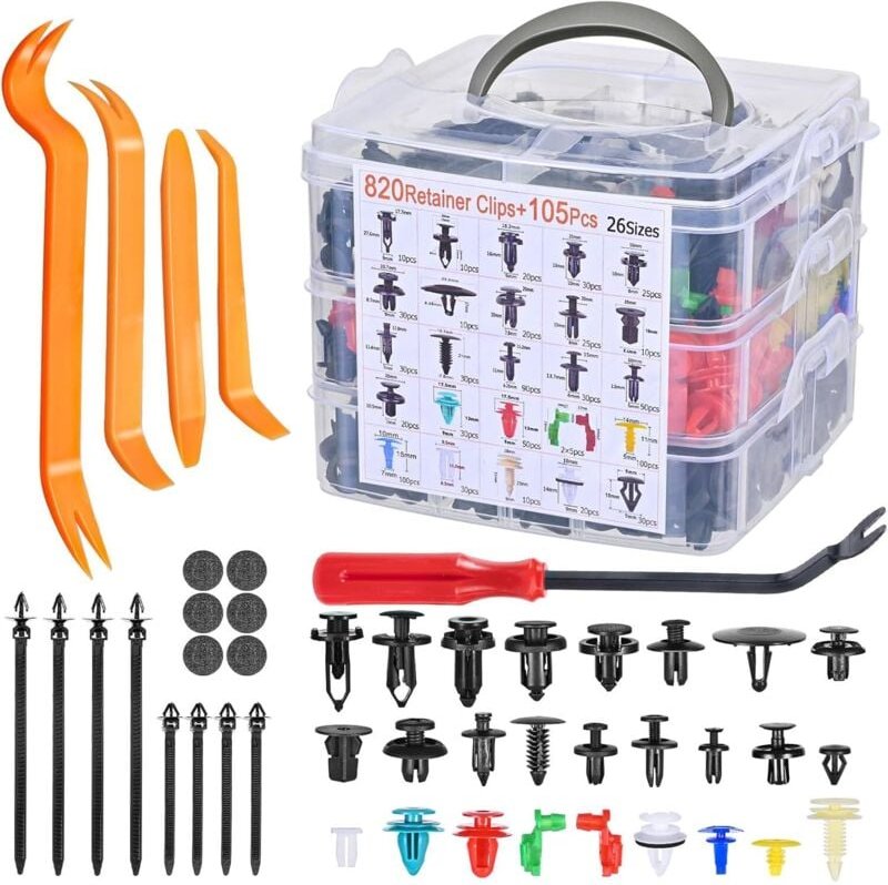 925-teiliges Auto-Befestigungs-Clips, universelles Türverkleidungs-Clips und Stoßstangen-Befestigungsset, mit Entfernung...