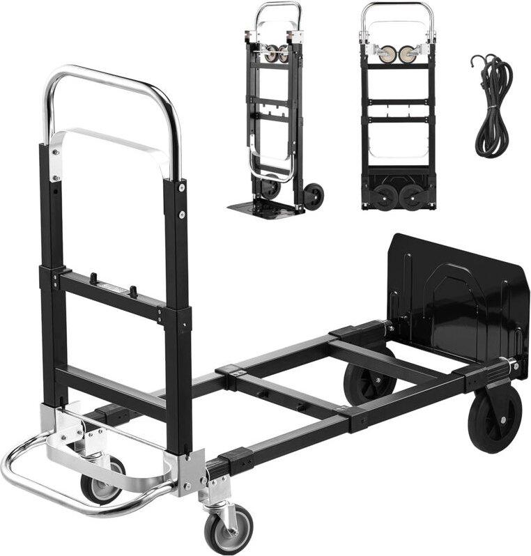 Mophorn 2-in-1-Sackkarre, klappbar, 227 kg Tragkraft im 4-Rad-Modus, vielseitiger Transportwagen mit anpassbarem Griff, ...