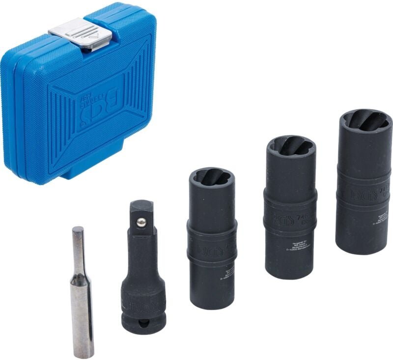 Kraft-Spezial-Steckschlüssel-Wendeeinssatz-Satz Sechskant & Schraubendreher 17 - 19 - 21 mm 12,5 mm (1/2') 3-tlg.