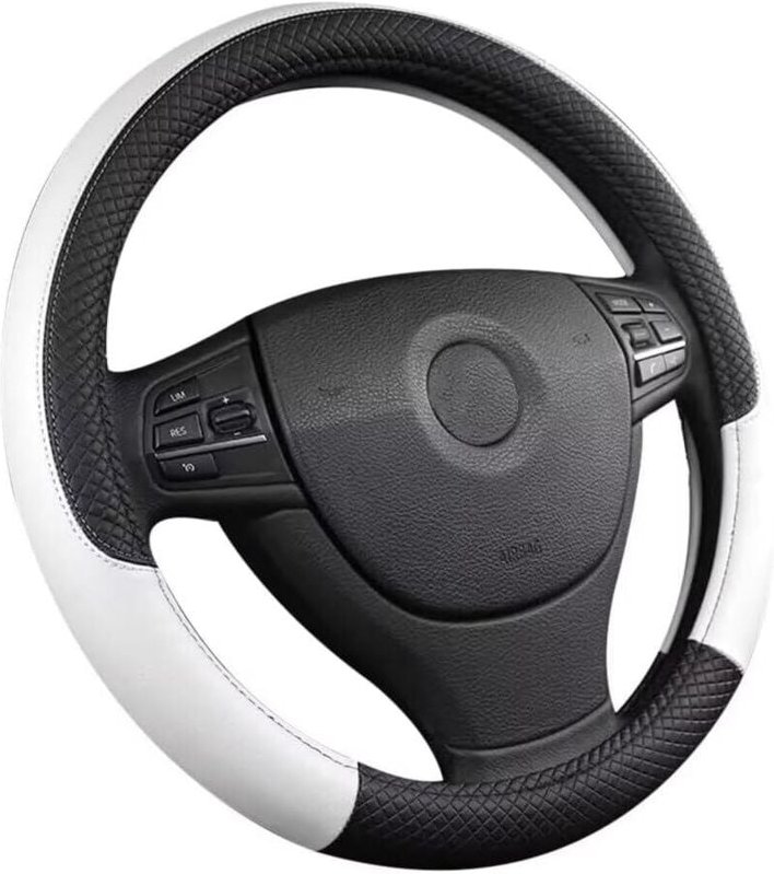 Lenkradbezüge fürs Auto, rutschfest, PU-Leder, universeller Lenkradbezug, atmungsaktiv, sportlicher Stil, 37–38 cm, Auto...