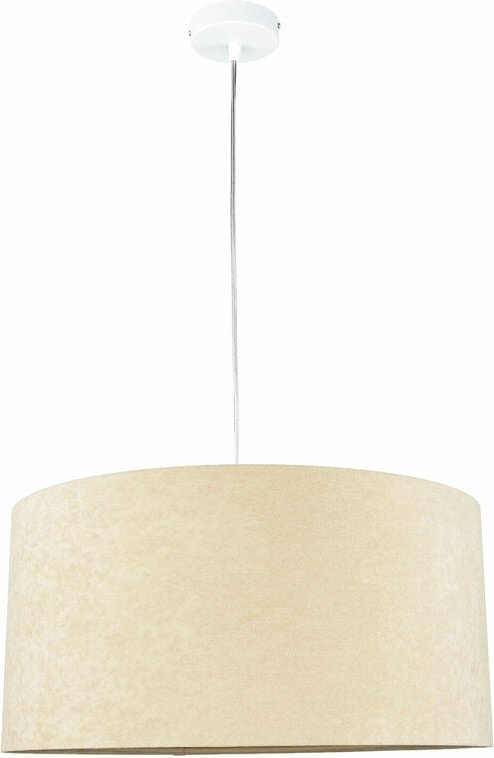 Licht-erlebnisse - Hängelampe E27 ø 50 cm Creme Gold Stoff Retro Hängeleuchte Esszimmer Esstisch
