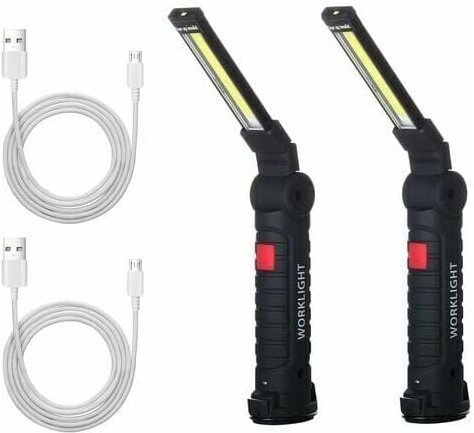 Thumbnail - Crediri x Wiederaufladbare LED-Arbeitsleuchte, Werkstatt-Taschenlampe, LED-Arbeitsleuchte mit Magnetfuß, Inspektionslamp...