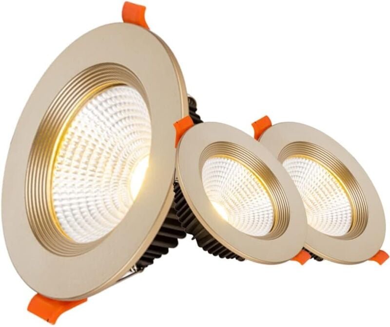 3 pc 4 Zoll LED-Einbaustrahler, Blende, rundes Aluminium-Panel-Licht, tiefe, blendfreie COB-Strahler, einfache und moder...