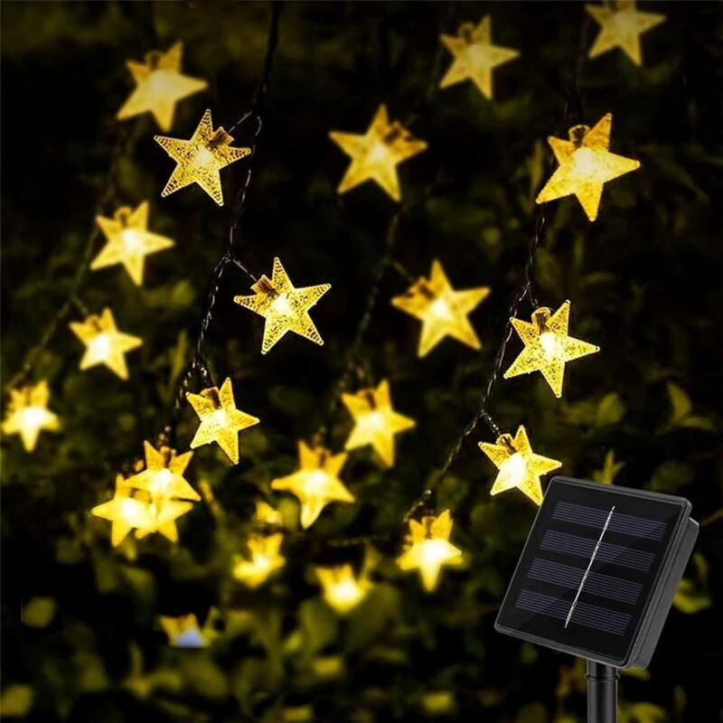 Solar-Lichterkette für den Außenbereich, 30 LEDs, Stern-Solar-Lichterkette, 8 Modi, wasserdichte Außendekoration für Gar...