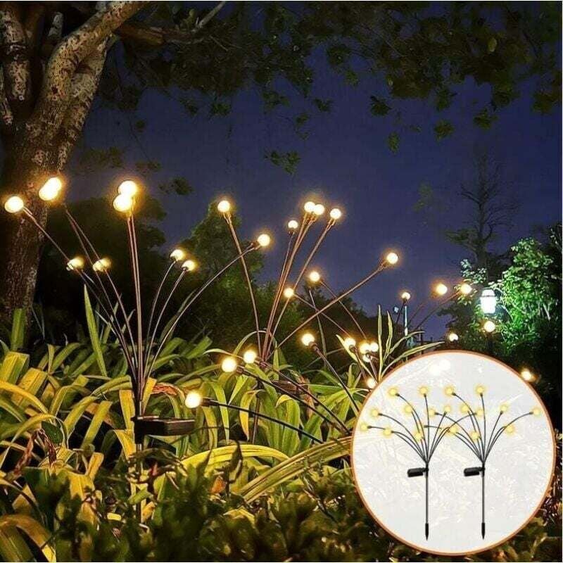 Thumbnail - 2er-Set Solar-Glühwürmchenlichter für draußen, LED-Solar-Glühwürmchenlicht, solarbetriebenes Glühwürmchenlicht, Solarleu...