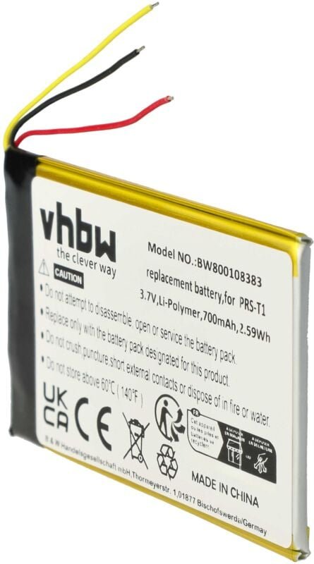 Vhbw - Akku Ersatz für Sony LIS1476, 1-853-104-11, LIS1476MHPPC(SY6) für eBook Reader (700 mAh, 3,7 v, Li-Polymer)