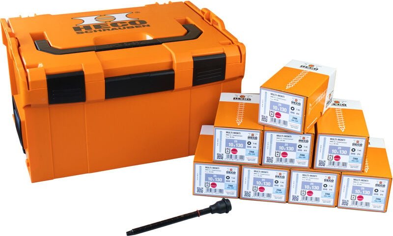 Heco Sortimentskoffer l-boxx 238 Multi-Monti mms-tc 10x130 mit 200 Schrauben