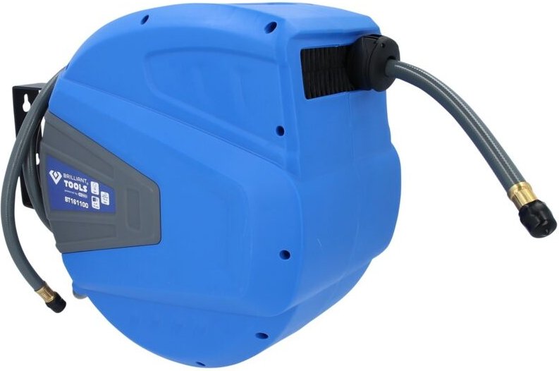 Brilliant Tools - Automatischer Druckluftschlauch-Aufroller, ø 10 mm x 15 m