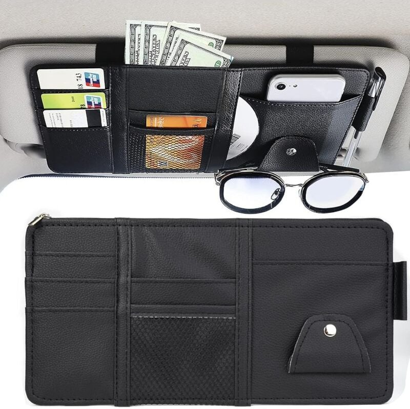 Ersandy - Auto-Innentasche, Auto-Sonnenblenden-Organizer, Auto-Sonnenblenden-Aufbewahrung, Auto-Sonnenblende, Auto-Sonne...
