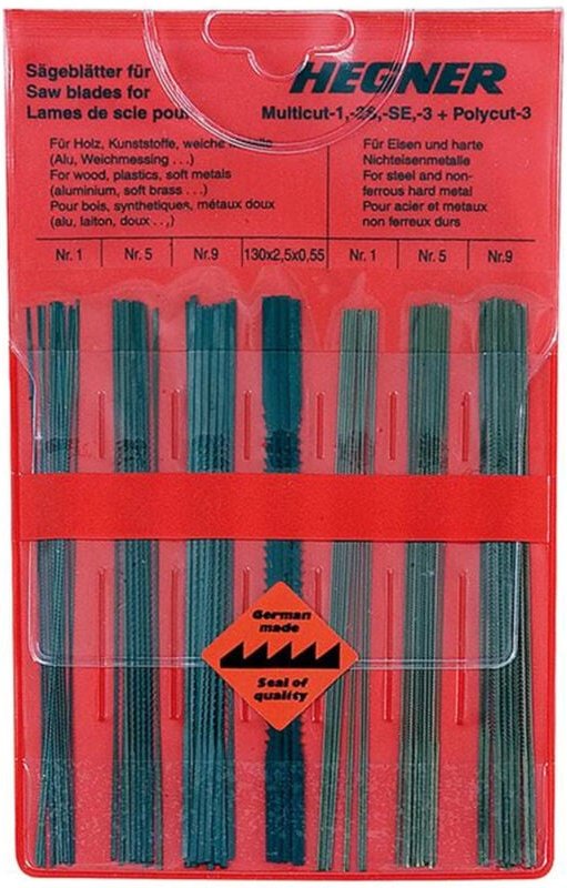 Thumbnail - 00000700 Laubsägeblatt Sortiment f Holz Kunststoffe leichte Metalle 76tlg - Hegner
