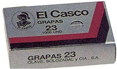 Schachtel mit 1000 verzinkten Heftklammern Modell 23/6g el casco