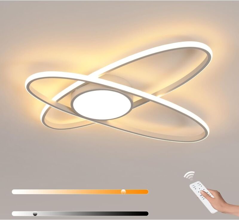 COMELY Dimmbares LED-Deckenlicht für Wohnzimmer, 40W 4500LM, Modernes ovales Design mit Fernbedienung, 3000K-6500K, für ...