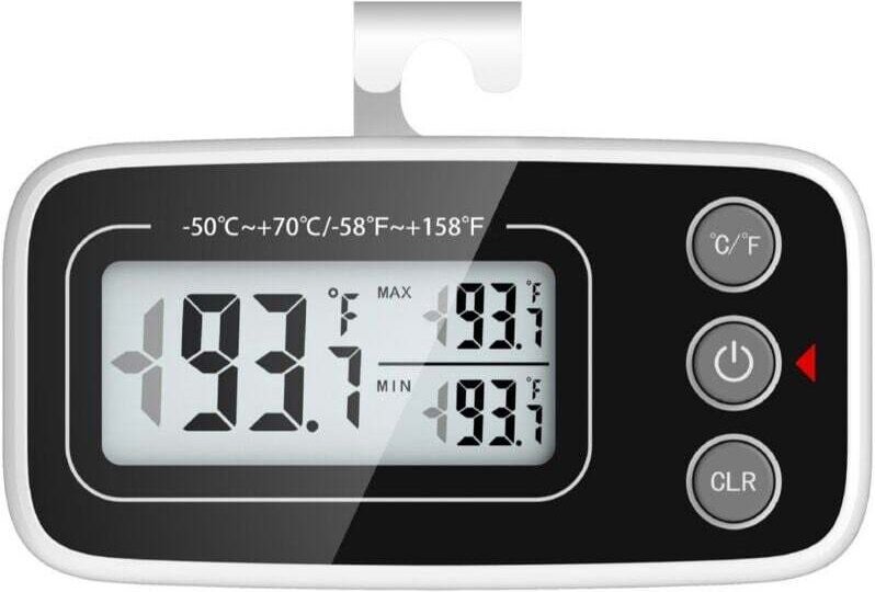 1 confezione termometro per frigorifero, termometro digitale per frigorifero e congelatore con ampio display lcd, funzio...