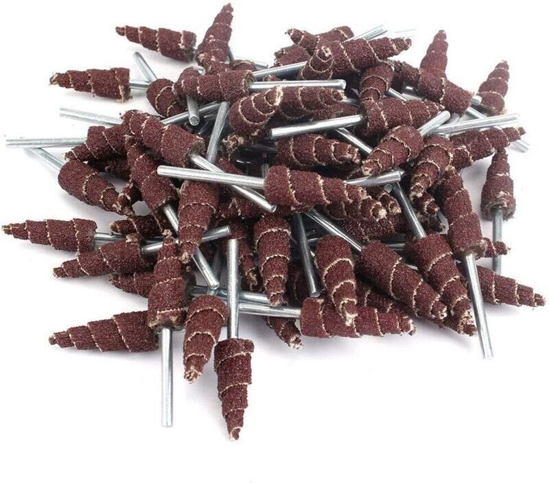 Packung mit 20 konischen Lamellenschleifscheiben, 3 x 10 mm, Körnung 80, zum Schleifen, Entgraten, Polieren und Polieren...